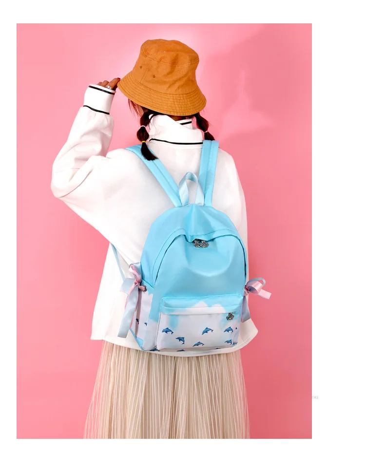 Школьные сумки для девочек-подростков, школьный рюкзак, детские рюкзаки с милым принтом, высокое качество, водонепроницаемый нейлоновый школьный рюкзак для детей