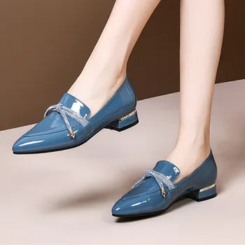 

Office ladies pumps Low heels shoes woman pumps genuine leather ladies dress shoes spring autumn elegant party wedding sheos