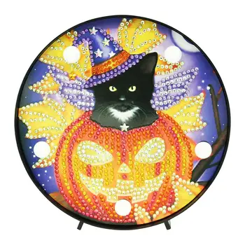 

5d Diamond Painting Accessories Halloween Black Cat Led Diamond Painting Light Christmas Halloween Gift Free Shipping ZXD063