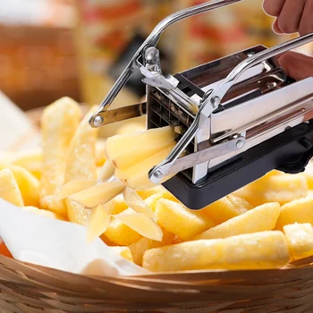 

French Fry Cutter Vegetable Potato Slicer Stainless Steel Machine Cucumber and Radish Shredder 10 inch