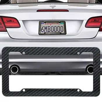 

Car Carbon Fiber Style License Plate Frames Front & Accessories Buick Car Ford For Toyota Universal Chrysler Nissan Rear Ho M6B1
