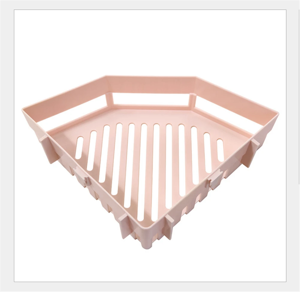 Suction Wall Triangular Shower Caddy Shelf Bathroom Corner Bath Rack Storage Holder Organizer Shelves