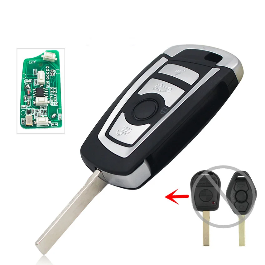 Модифицированный откидной дистанционный ключ EWS с 4 кнопками 315 МГц/433 МГц без чипа