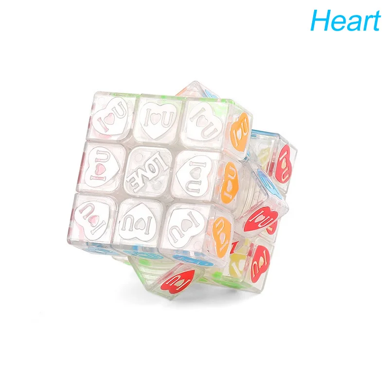 Heart Высокое качество, MoYu Crystal, 3x3x3, магический куб, куб, класс, 3x3, скоростная головоломка, рождественский подарок, идеи, детские игрушки - Цвет: Heart
