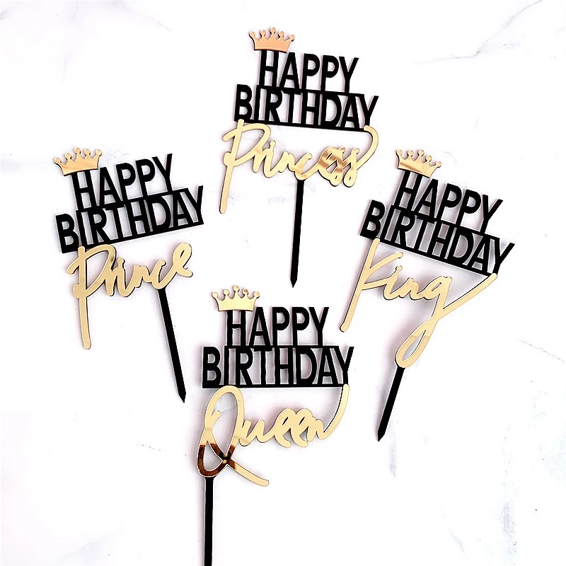 Decorations De Fete D Anniversaire Couronne De Princesse Avec Alphabet Pour Enfants Baby Shower Joyeux Anniversaire Decoration De Gateaux Decoration De Gateau Aliexpress