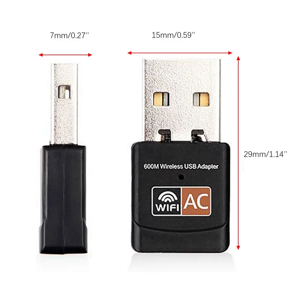 Ac600M Двухдиапазонная беспроводная сетевая карта 5G мини Usb компьютер Wifi приемник сигнала передатчик