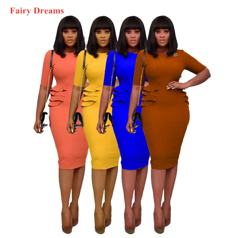 Women S African Dress Summer Style Plus Size Office Ladies Pink Blue Brown Yellow African Clothing Fairy Dreams Africa Clothing Aliexpress