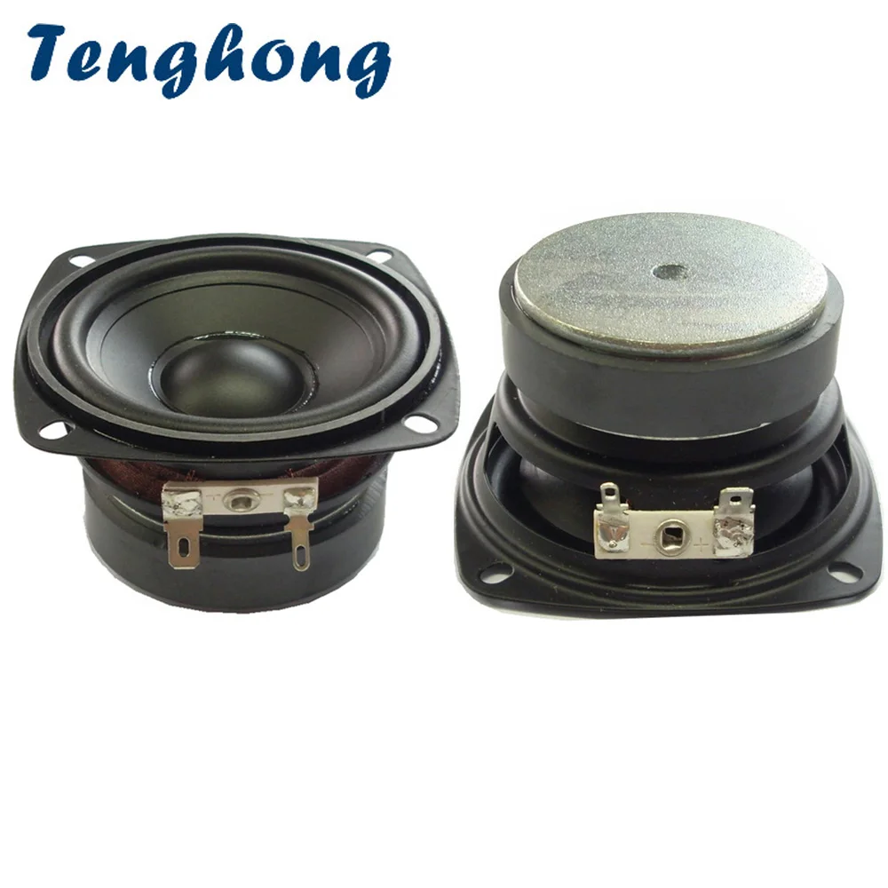 Tenghong 2pcs 3 Inch Waterproof Portable Audio Speaker 4/8Ohm 15W Full Range Bluetooth Speaker Unit Bathroom Outdoor Loudspeaker