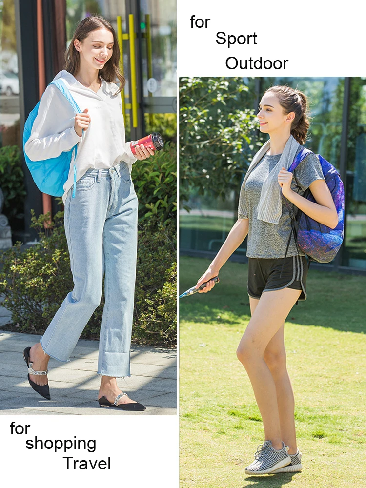 PLAYKING-Mochila plegable de nailon para hombre y mujer, bolsa pequeña de viaje, ligera, impermeable, para acampar - Imagen 4