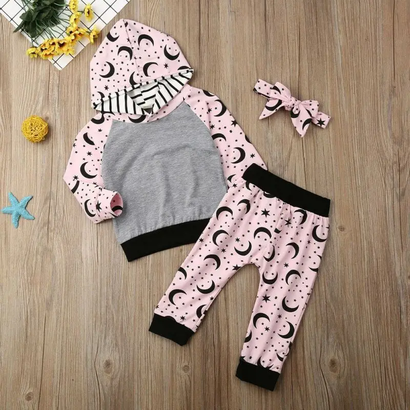 

Tracksuit Set For Kids Clothes Newborn Infant Baby Girls Autumn Winter Warm Clothing Set Hooded Coat Tops+Sweatpants+Headband