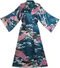 Robe de mariée en Satin de soie pour demoiselle d'honneur, peignoir Floral, Kimono court, Robe de nuit, Robe de bain, à la mode, pour femmes