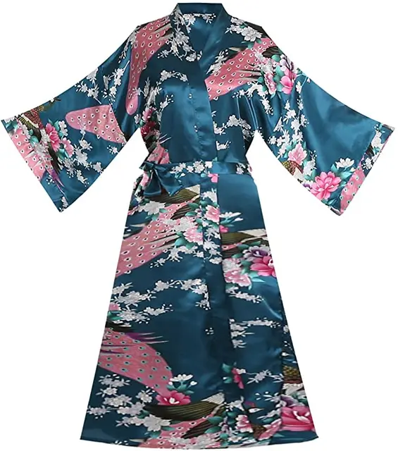 Robe de mariée en Satin de soie pour demoiselle d'honneur, peignoir Floral, Kimono court, Robe de nuit, Robe de bain, à la mode, pour femmes