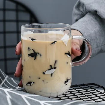 

Juice Glass Mug with The Handle Heat Resistant Hot Chocolate Hand Painted Milk Mugs for Kids Caneca Gifts for Teacher Mug HH50MK