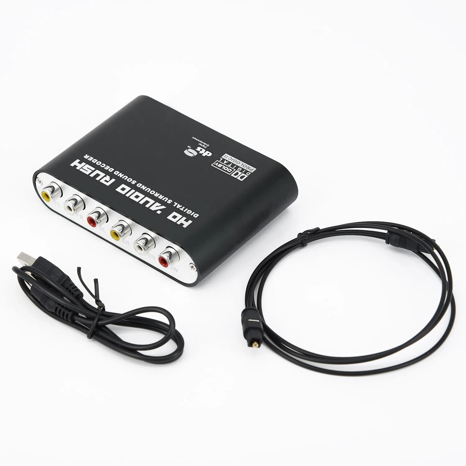 ZMT-36525 Black DTS/AC3 5.1 Channel Audio RCA Decoder HD Digital Decoder Multi-channel Black Switch 120dB 2.2V