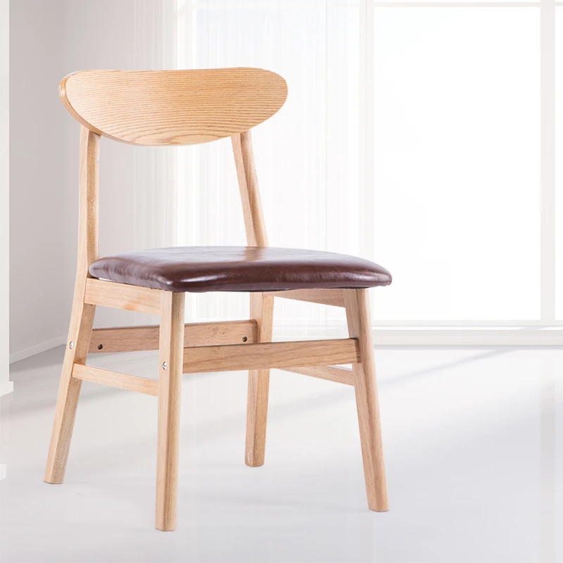 

Simple Solid Wood Dining Chair Household Desk Chair Dining Chair Backrest Net Red Makeup Stool Leisure Stool