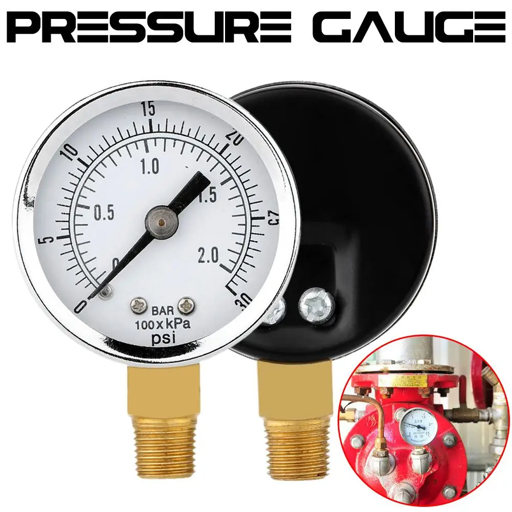 

Portable Vacuum Manometer Pressure Gauge 0-30psi 0-2bar Mini Stable Performance Dual Scale Dial Gauge Display Digital