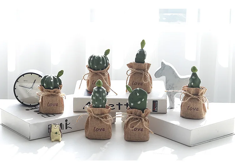 Nordic Wind Simulation Plant Cactus Potted Ornaments Prickly Pear Bonsai Furnishings Home Decorations Succulent Potted QW151 (6)