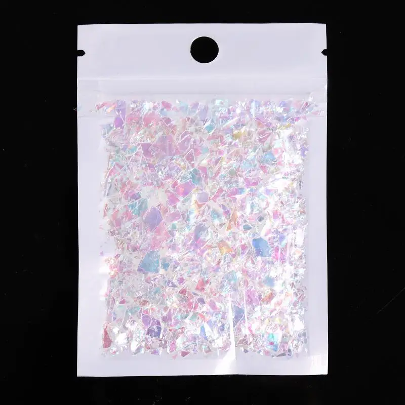 Nail Decoration Irregular Glass Paper Nails Glitter Nail Flakes Slices Sparkly Sequins Paillette Tips 3D DIY Manicure