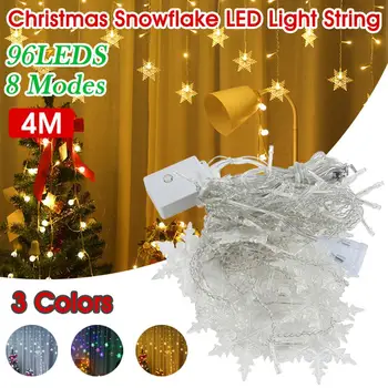 

Outdoor Xmas Snowflake LED String lights Flashing Lights Curtain Light Waterproof Holiday Party Connectable Wave Fairy Light EU