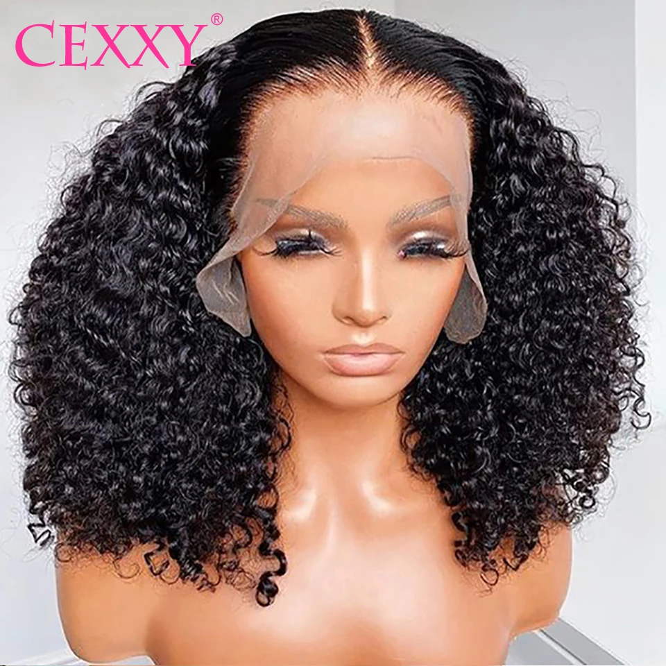 Cexxy Malaysian Jerry Curly Human Hair Wig For Women Glueless 13x4 Deep