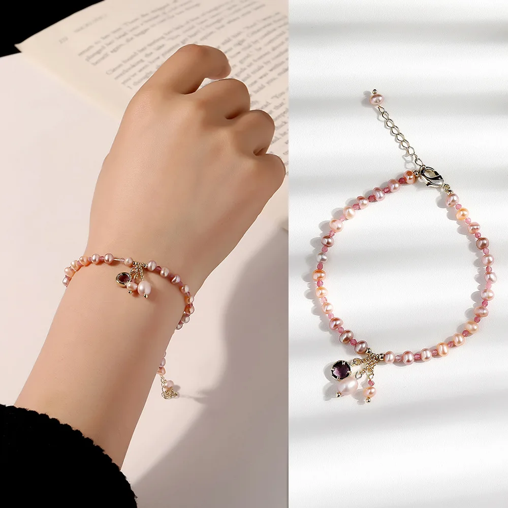 

Hyacinth Day South Korea New Style Fashion Natural Freshwater Pearls Bracelets INS GIRL'S Sweet Elegant Simple Hand Jewelry