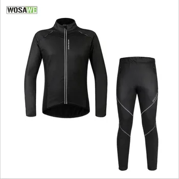 

WOSAWE MTB Bike Jerseys Clothes Winter Thermal racing Cycling Jacket Set Reflective Cycling Clothing men women Windbreaker Suit