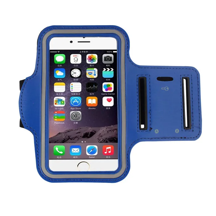 Универсальный спортивный нарукавник для IPhone 6X7 8 6s для samsung для Xiaomi для huawei, нарукавный ремень, сумка для спортзала, чехлы для телефонов 5,5 дюймов - Цвет: Dark Blue