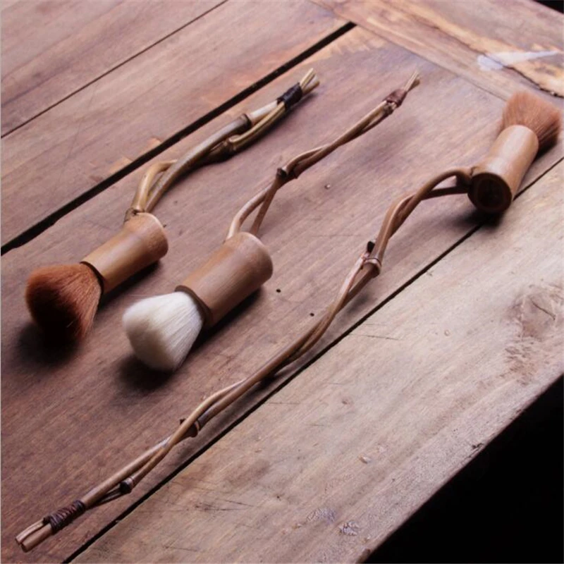Creative Handmade Bamboo Handle Soft Hair Tea Accessories Cleaning Tool Household Teapot Tray Cup Board Brush | Дом и сад