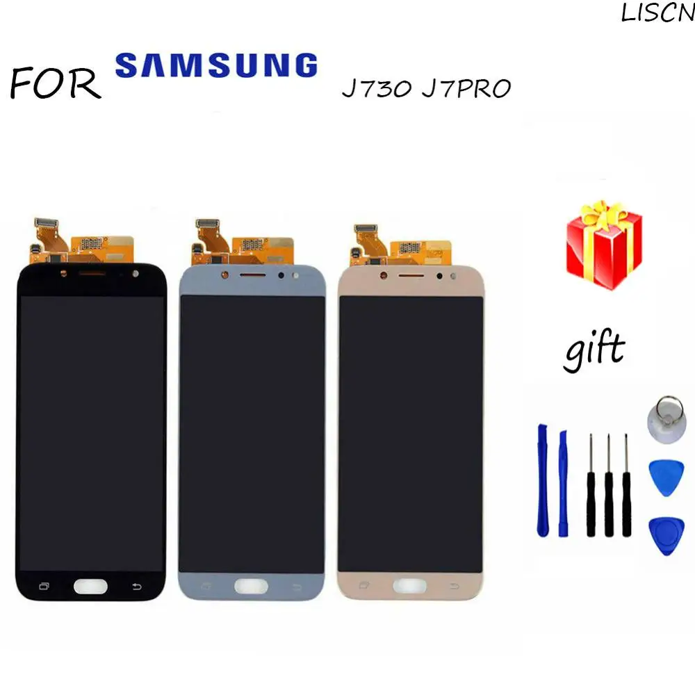 

J730 LCD Display with Touch Screen Digitizer Assembly Bright Control Replacement for Sam sung Gal axy J7PRO J7 2017 J730 J730F