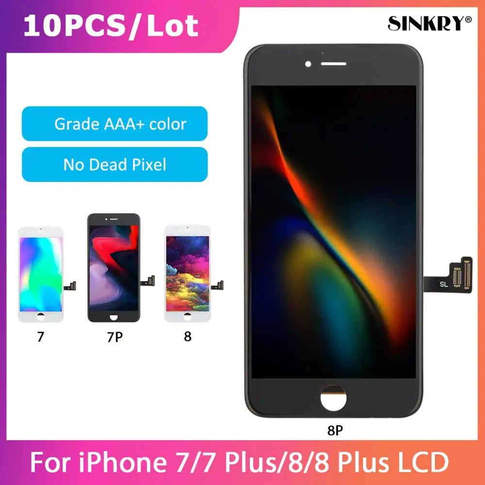 Без битых пикселей класс AAA Замена сенсорный дигитайзер сборка ЖК-дисплей для iPhone 7 8 плюс экран