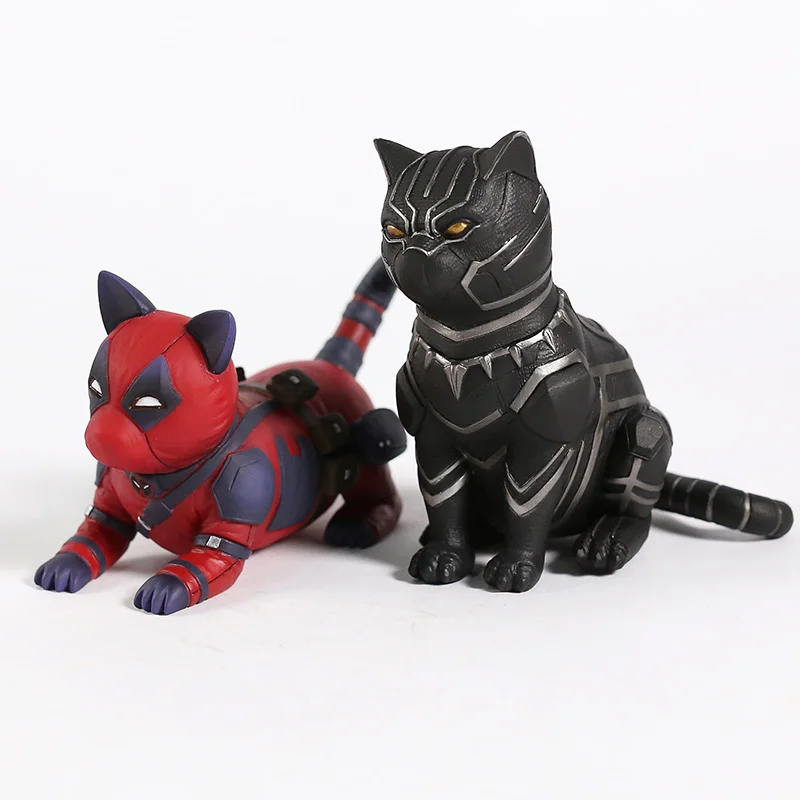 Черная Пантера/Дэдпул кошка Мини-ПВХ фигура Коллекционная Q версия модель игрушки куклы