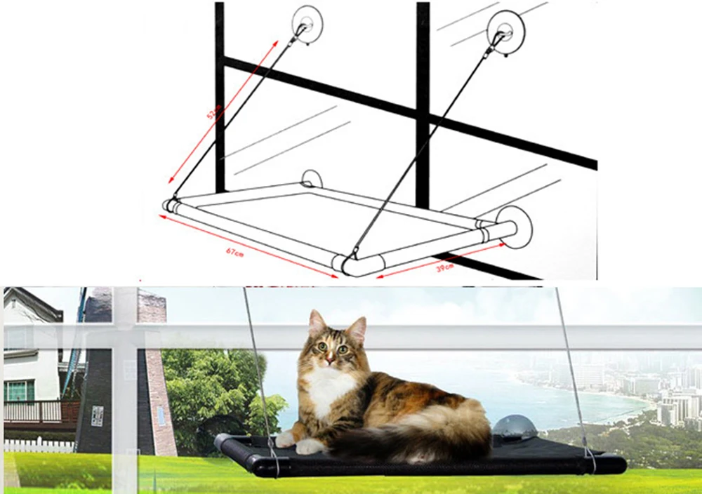 Балконный гамак для кошек, подшипник 20 кг, солнечное сиденье для кошек, непромокаемая тканевая кровать для кошек, матрас для скалолазания, однослойный, двойной
