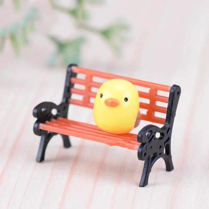 1pcs Mini Garden Ornament Miniature Park Bench Craft Diy House