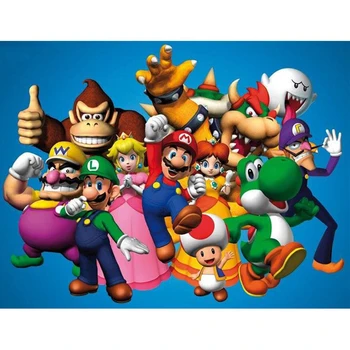

Super Mario Monkey Dinosaur Full Drill 5d Diy Diamond Painting Cartoon Embroidery Cross Stitch Needlework Art Kit Home Decor