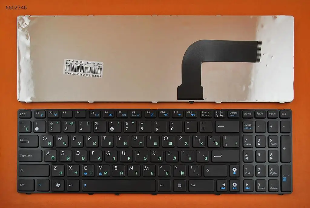 Русская сменная клавиатура для ASUS G60 N53 k53s K52 X61 N61 Глянцевая черная рамка |