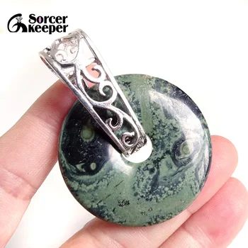 

Real Natural KAMBABA Crystal Round Shape Donut Pendants Stone Meditation Chakra Healing Reiki Beads For Jewelry Making BE460