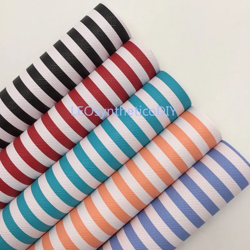 90x134cm Synthetic Leather Faux Leather Fabric Printed Stripes PU Leather Fabric Sewing Fabric