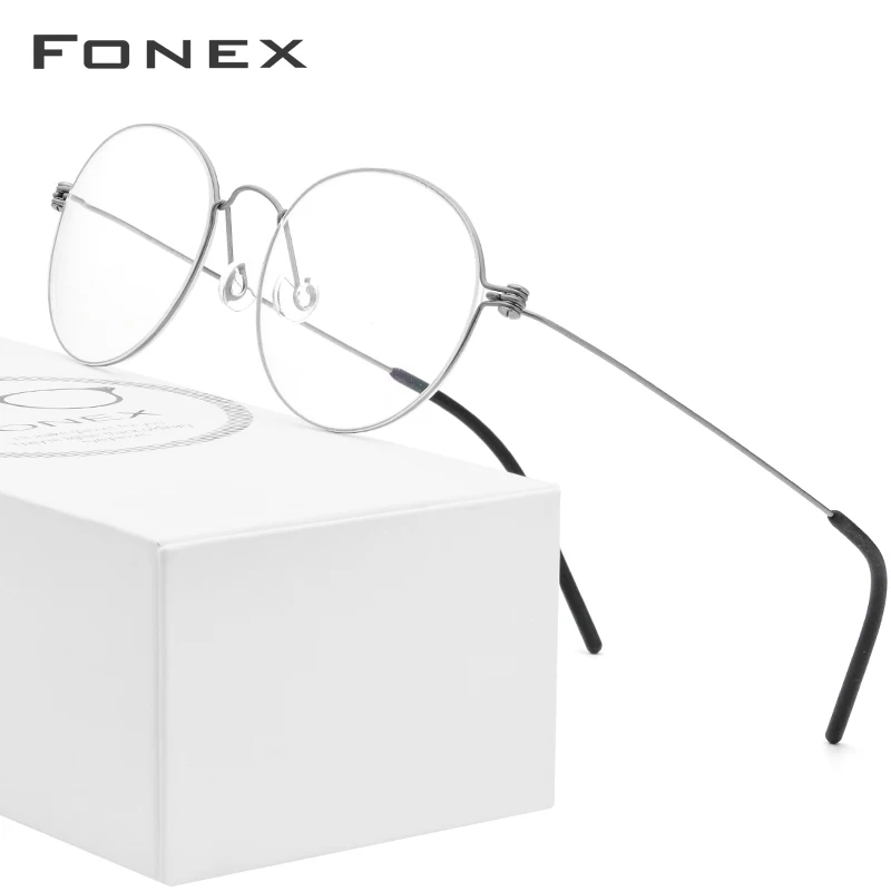 Online FONEX B Titanium Glasses Frame Women Prescription Eyeglasses Men 2019 New Korean Myopia Optical Frames Screwless Eyewear 7510