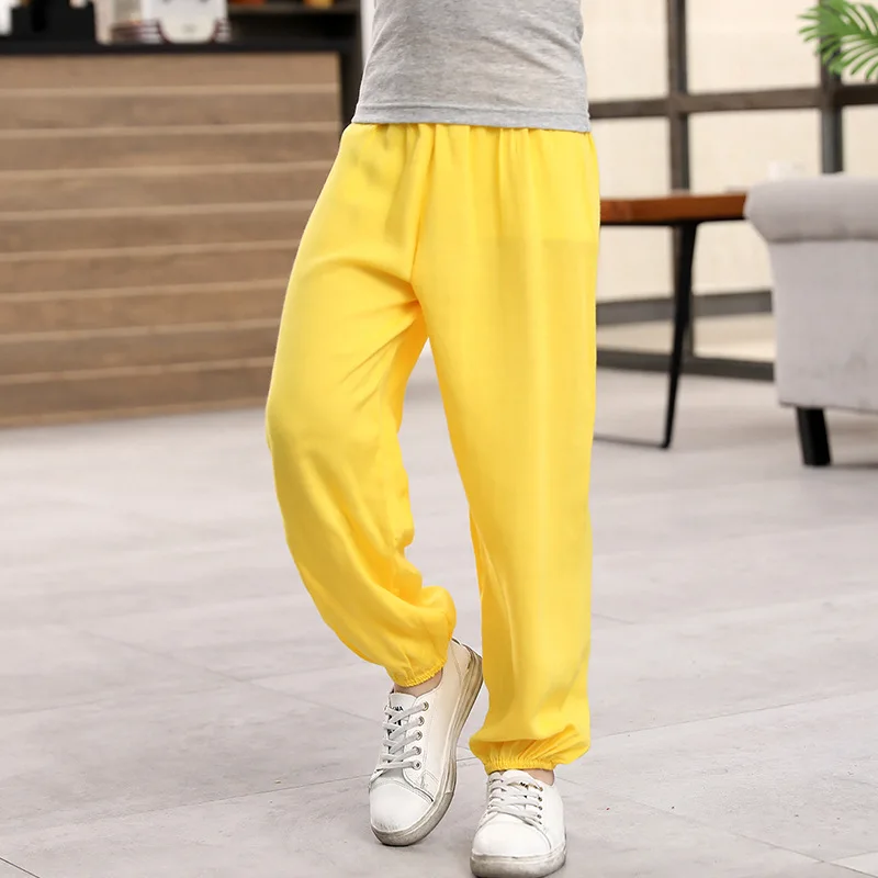 Home Kids Clothes Spring Summer Mosquito Baby Boys Girls Sports Pants Children Solid Color Loose Cotton Pajama Trousers 2-10 Yrs girls pants,boys pants,girls trousers,kids pants