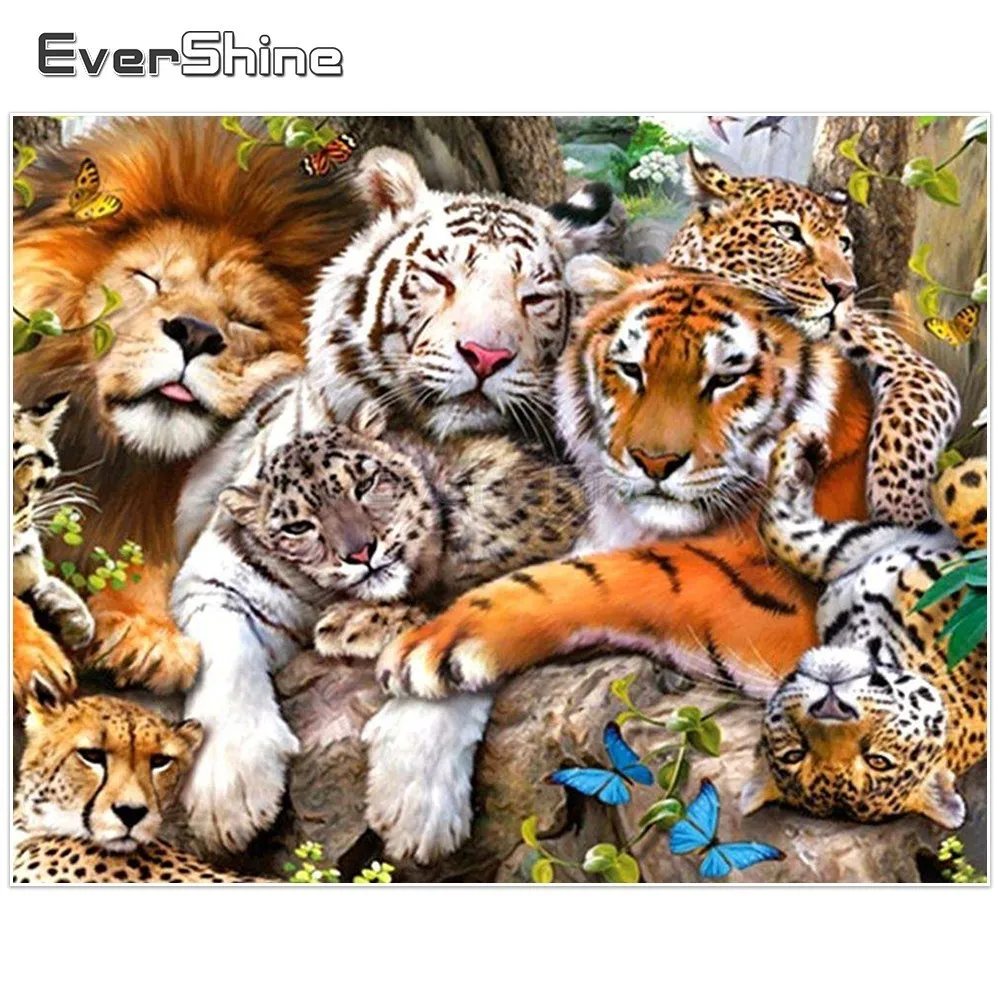EverShine алмазная вышивка животные живопись крестом тигр ручной работы мозаика