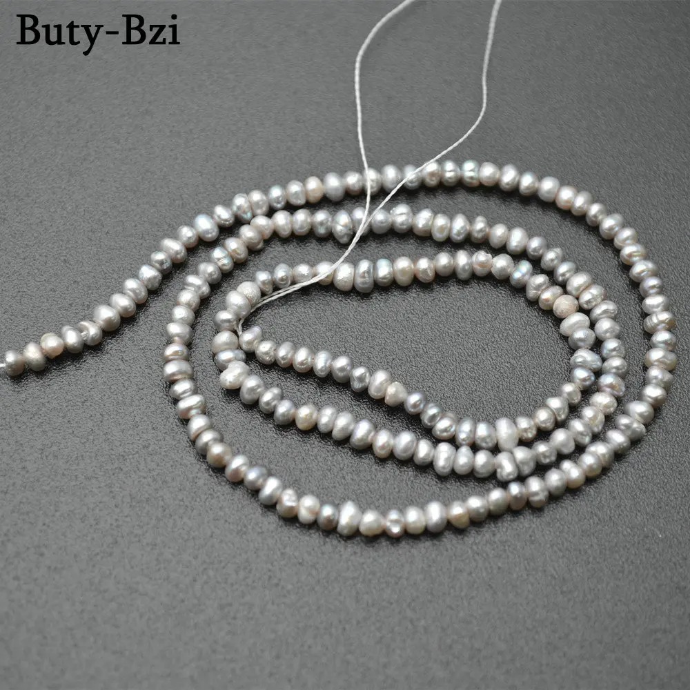 

Silver Gray Color Natural Fresh Water Pearl 2.5~3.2mm Oval Small Size Seed Loose Beads