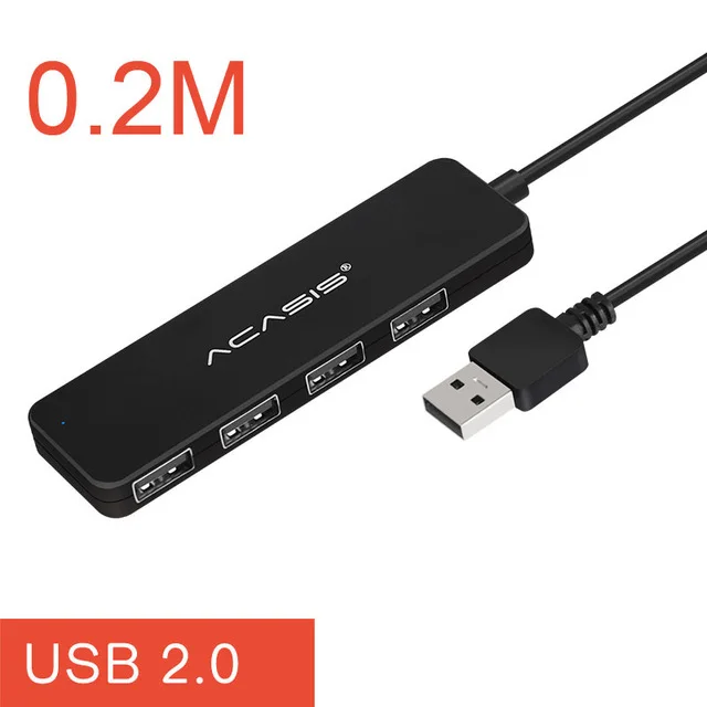 USB C концентратор 3,0 type C концентратор разветвитель для MacBook Pro поверхность USB 2,0 концентратор адаптер с Micro USB 4 порта концентратор для ПК ноутбука - Цвет: USB  2.0(20cm)