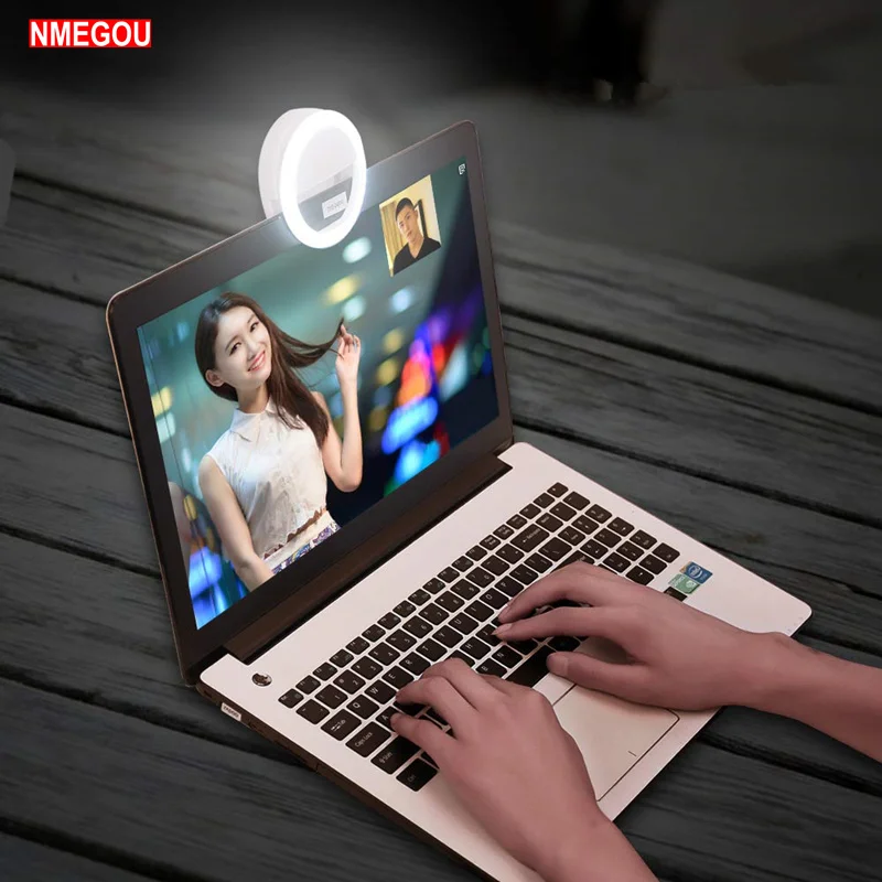 Portable Selfie Flash Led Camera Photography Ring Light Laptop Stand for Macbook Air Pro Notebook Holder Support Accessories