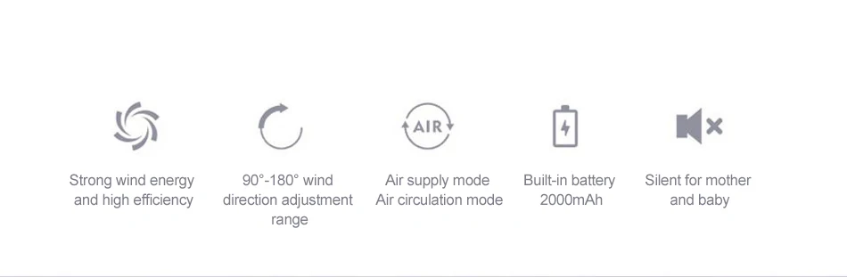 Xiaomi 3Life 202 Desktop Mute Fan USB Charging 2000mAh Battery Capacity description image 2