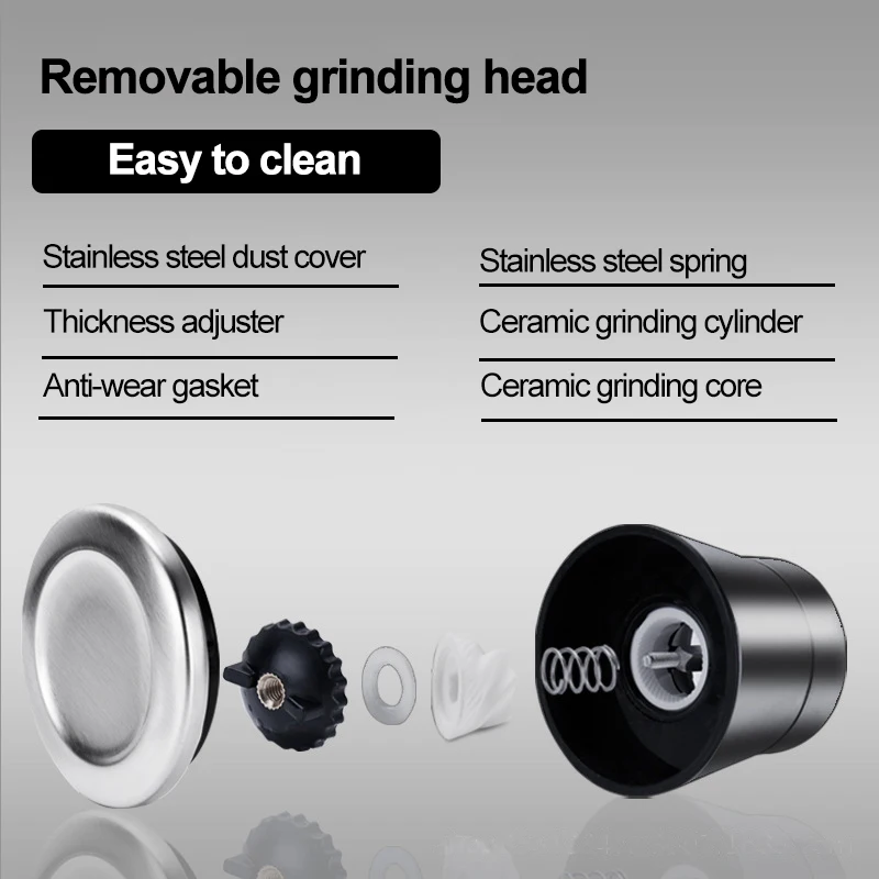 Stainless steel Salt and Pepper Mill Manual Food Herb Grinders Spice Jar Containers Kitchen Gadgets Spice Bottles Glass
