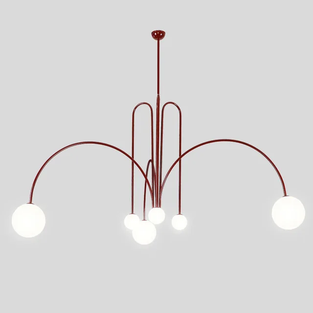 Современный Железный G4 светодиодный подвесной светильник, итальянская ветка, стеклянный подвесной светильник, домашний декор, для кухни, спальни, гостиной, скандинавский светильник - Цвет корпуса: red