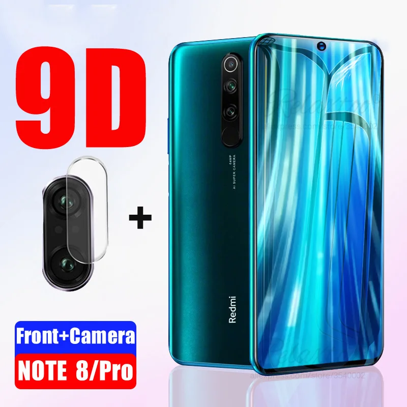 2 в 1 для Redmi Note 8 закаленное стекло Xiaomi Pro 8pro полное покрытие защита экрана