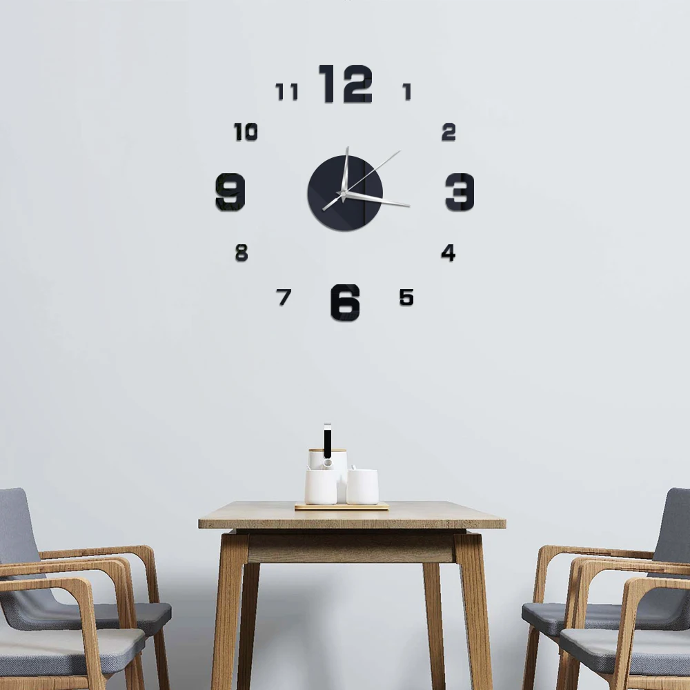 3D Wall Clock DIY Mirror Wall Stickers Home Decor Quartz Needle Watch Living Room Removable Art Decal Sticker reloj de pared Hot wall clock,wall clock sticker
