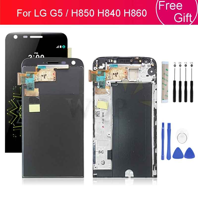 Дисплей для LG G5 экран H850 H840 H860 дисплей с рамкой кодирующий преобразователь сенсорного экрана в сборе для LG G5 lcd Замена 5,3''