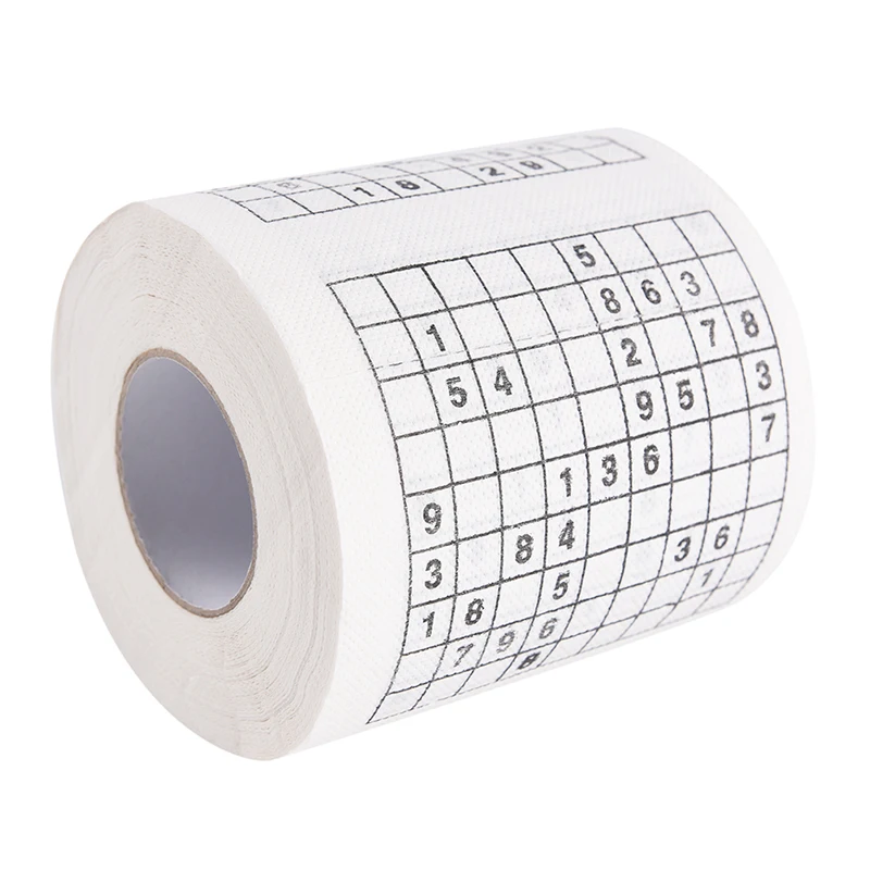 1 Roll 2 Ply Number Sudoku Printed WC Bath Funny Toilet Paper Tissue Bathroom Supplies Jag Gift 30m